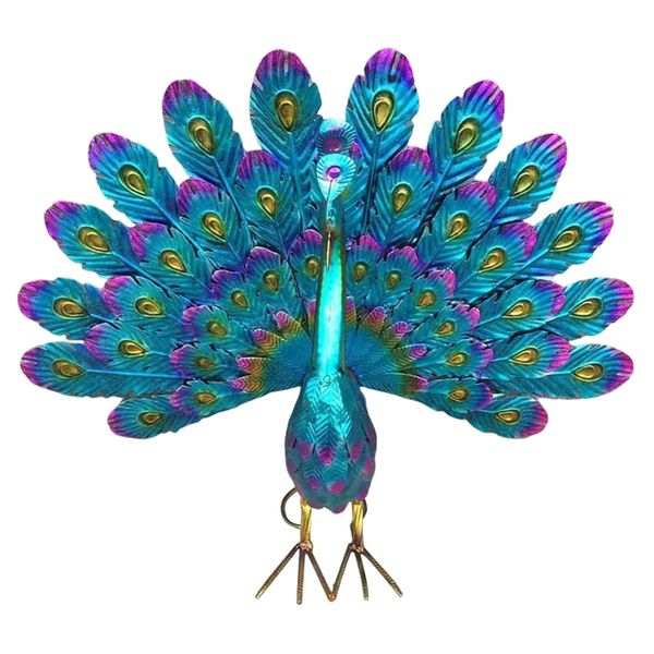 Garden Home Decor Stable Base Standing Peacock Ornament (30cm)