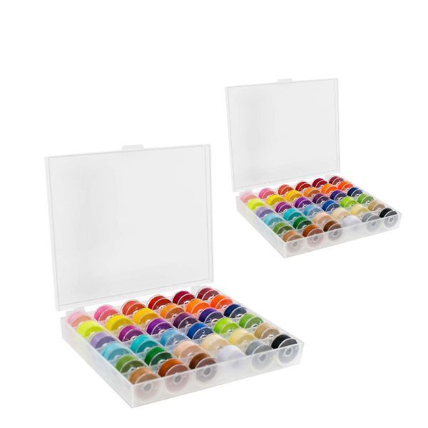 36-Piece Bobbins &amp; Sewing Threads Set - Assorted Colors -Pack of 2