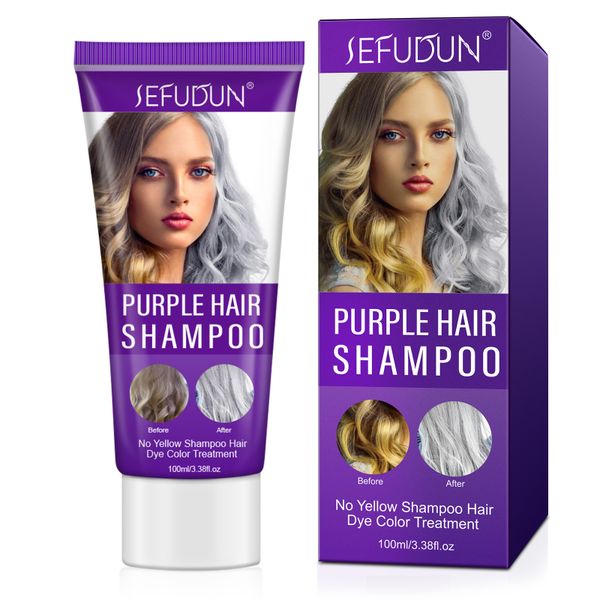 Purple Hair Shampoo-For Bleached and Highlighted Hair-Removes Yellow Tones