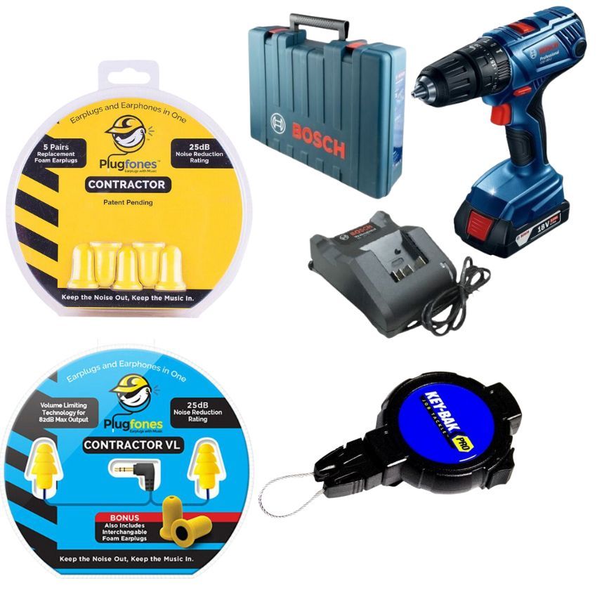 Bosch -Cordless Drill Kit, Corded Plugfone, Replacement Foam & Key-Bak