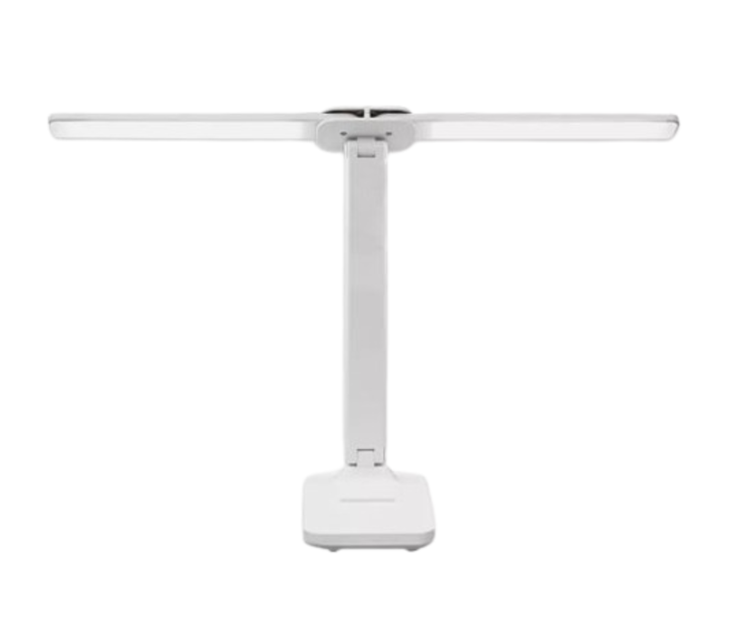 USB Adjustable Double Head Desk Light Bedside Lamp With Cell Phone Stand