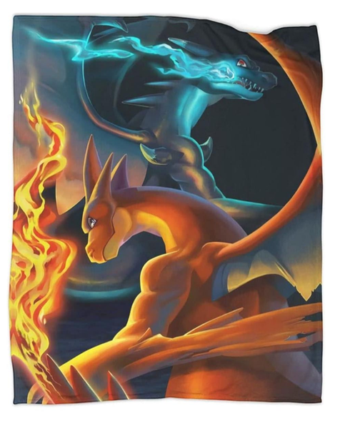 Charizard Themed Printed Flannel Blanket