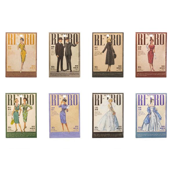 La Laila Retro Fashion People Stickers for Journaling Scrapbooking Set of 8