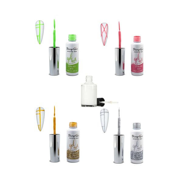 Nail Art UV Gel Polish &amp; Liquid Latex Set - 5 Pieces