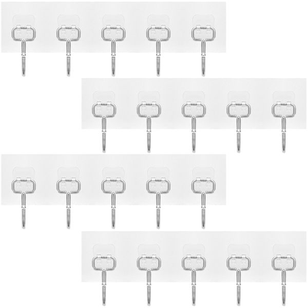 Home Simplistic Five Hook Self Adhesive Wall Hangers Set of 4 (35cm)