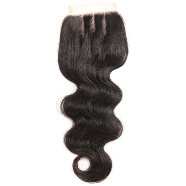 Joedir Body Weave Human Hair 20Inch Middle Part 4x4 Closure