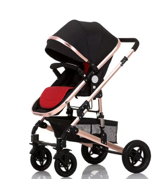2 in 1 Luxury Baby Pram Stroller Functional Foldable Pram with Bassinet