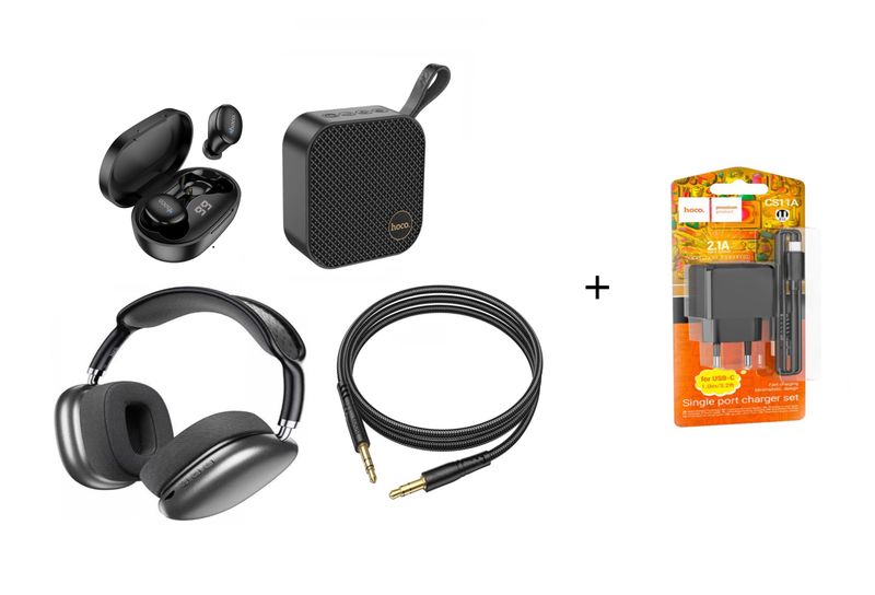 Hoco Music Audio Bundle Pack For Men and Women - Black
