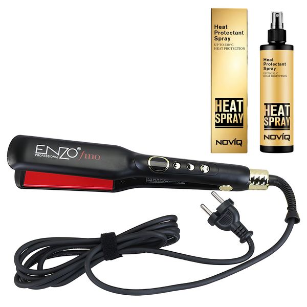 ENZO Professional Titanium Hair Straightener + NOVIQ Heat Spray
