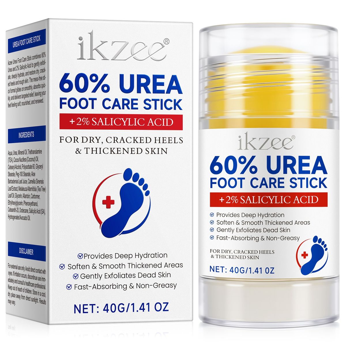 Urea Foot Care Stick - 40g Moisturizing Balm for Cracked Heels & Dry Feet