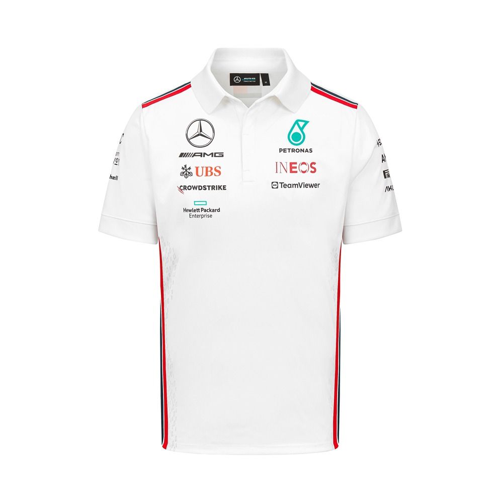 2023 Mercedes AMG Petronas F1 Mens Team Polo Shirt White Shop Today