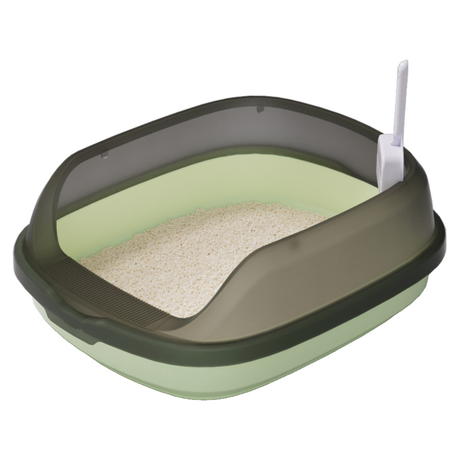 Cat Litter Box with Litter Scoop- Light Green Image