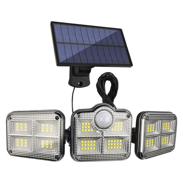 Solar Motion Sensor Outdoor Rotatable 3 Head Lig image