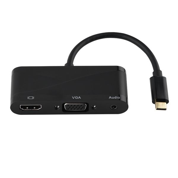 3-in-1 USB-C Compatible with HDMI/VGA/Audio Adapter