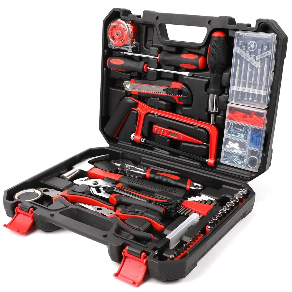 108 Pcs Home Tool Kit - Basic Household Hand Tool Set, Truck Tool,Handyman