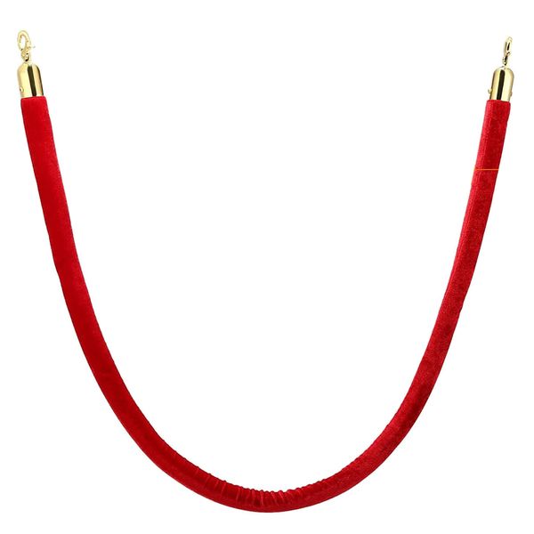 Decor Crowd Control Velvet Rope With Stainless Steel Hooks 1.5m