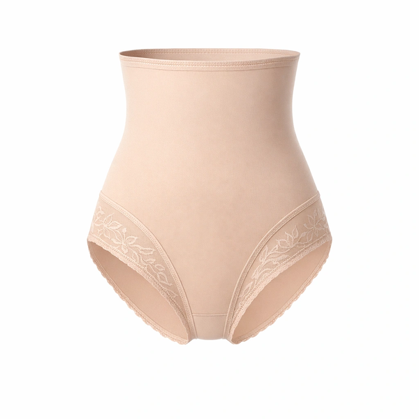 High-Waisted Tummy Control Shaper Panties - Beige