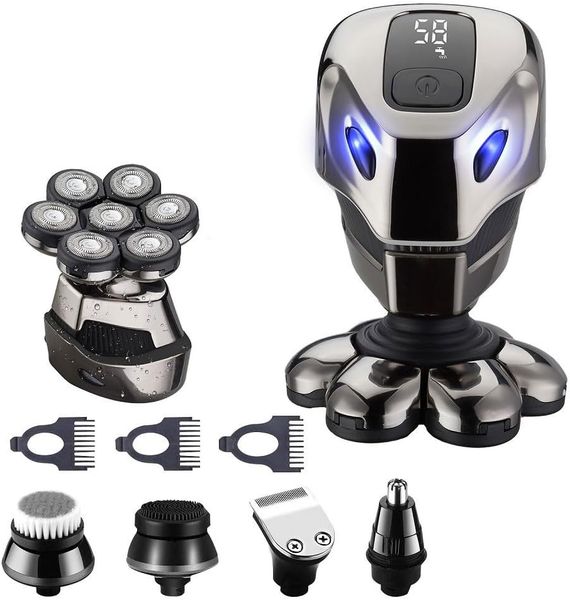7 Tool Bit Floating Head Wet And Dry Electric Men Shaver