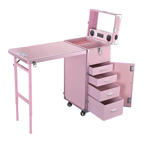 Professional Cosmetic Organizer/Trolley with a Table and 4 Drawers
