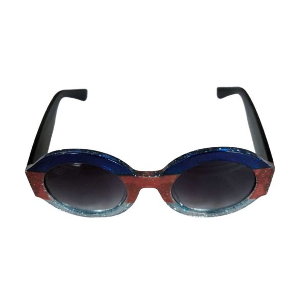 Modern Polarized Multicolor Glitter Round Frame Shades Eyewear Sunglasses