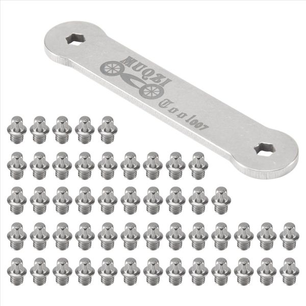 Muqzi 50Pcs Pedals Bolts Mtb Fixed Screw Non-Slip With Wrench Tool