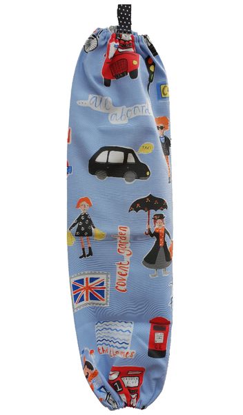 Plastic Bag Holder London blue