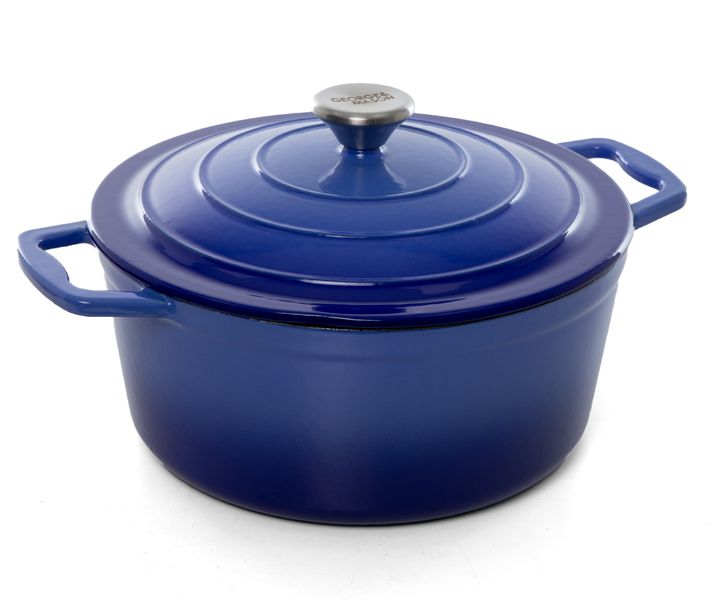 George &amp; Mason - 4.7L Cast Iron Casserole - Blue Enamel