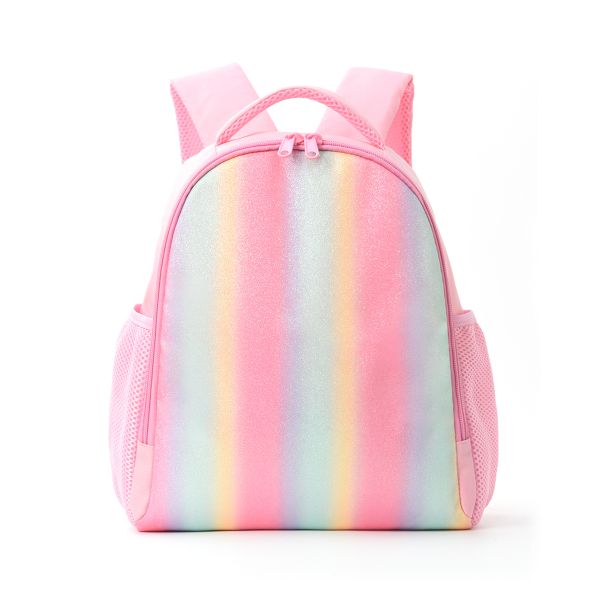 Kids Glitter Rainbow Backpack - Pink Children's School Bag