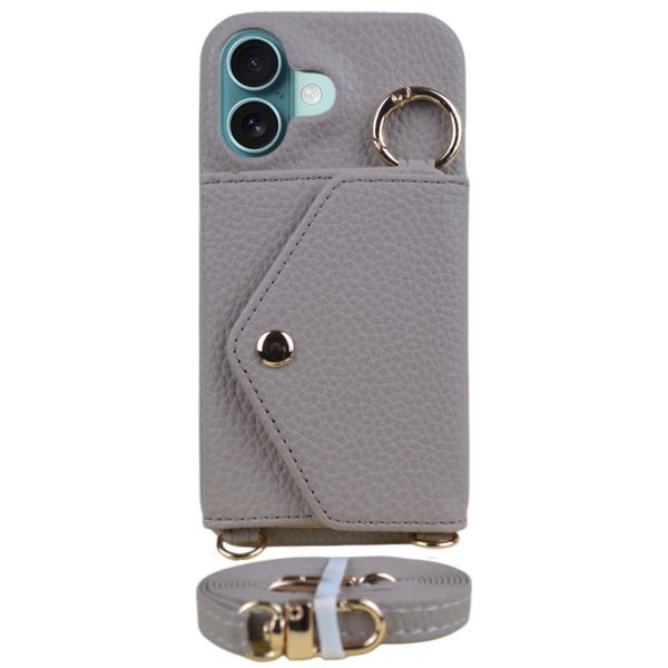 Litchi Textured Card Holder Phone Case Compatible With IPH 16ProMax - Black