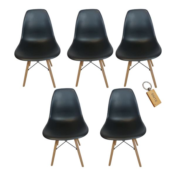 Smte-Plastic Chair With Wooden Leg Set of 5+ SMTE Keychain