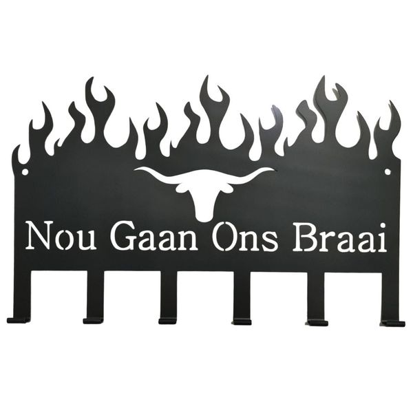 Lifespace "Nou Gaan Ons Braai" Braai 5 Hook Utility Rack