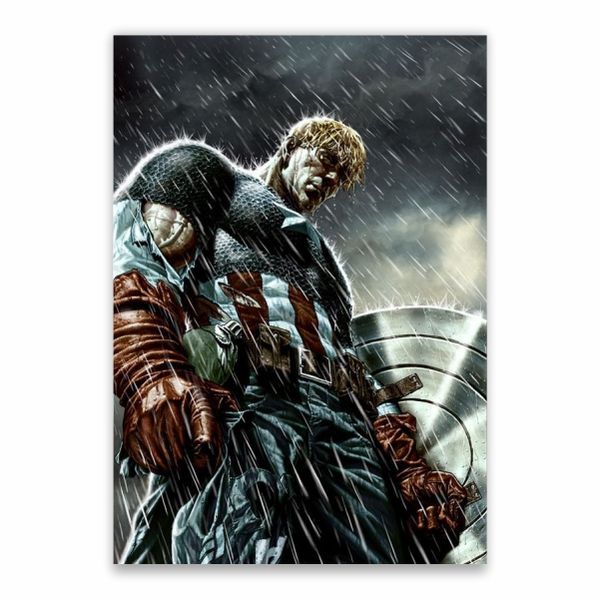 Captain America In The Rain Poster - A1