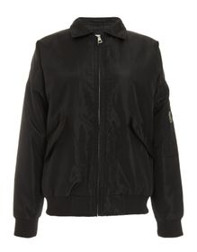 Quiz Ladies - Black Oversized Bomber Jacket | Shop Today. Get it ...