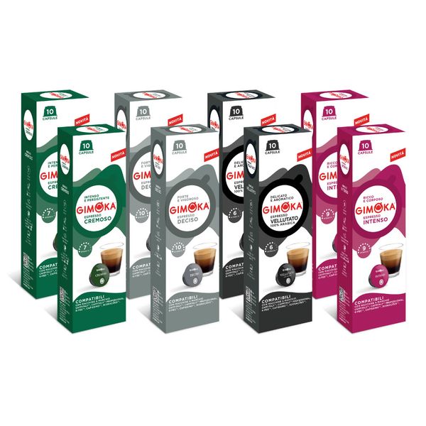 Gimoka Coffee Variety - 80 Caffitaly and K-fee Compatible Coffee Capsules