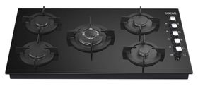 Goldair Black Glass 5 Plate Gas Hob Model number GBGH-5001 | Shop Today