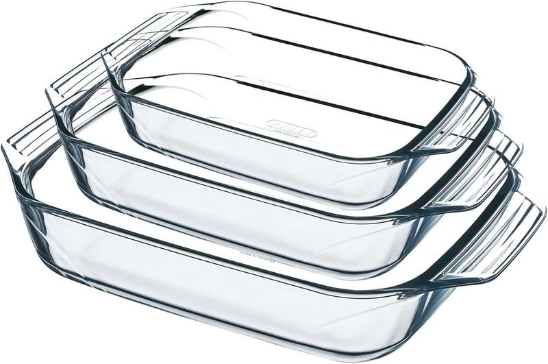 Pyrex-Set of 3 Borosilicate Glass