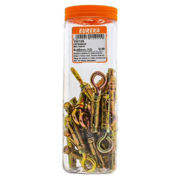 EUREKA Expansion Bolt &amp; Eye 6 x 45mm(12) Q:30 T3Z135