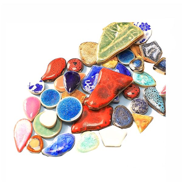 Decor Puzzle Making Abstract Random Pound Ceramic Mosaic Tiles -100g