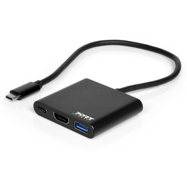 Port Connect 30cm Type-C to HDMI 60W PD Power Dock - Black