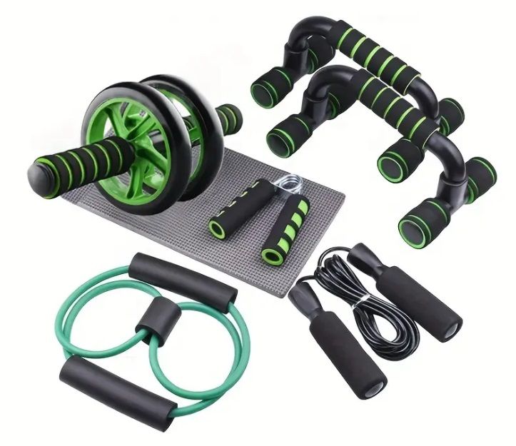 7 Piece Portable Fitness Set - Green