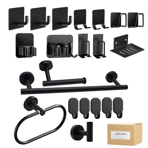Heartdeco 21PCs Stainless Steel Bathroom Towel Rack Set 60cm