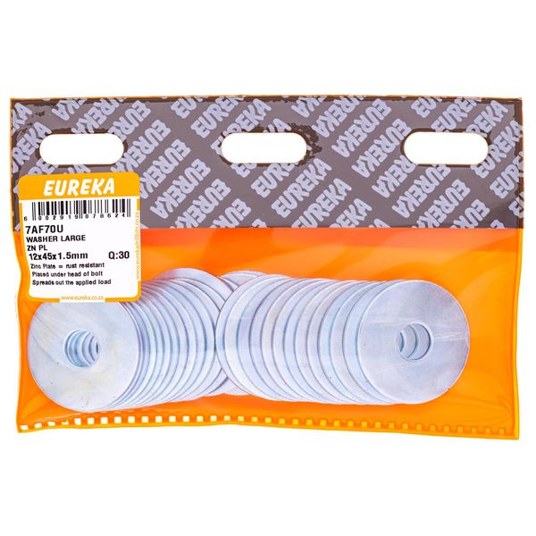 EUREKA Large Body Washer Zinc Plated 12 x 45 x 1.5mm Q:30 7AF70U