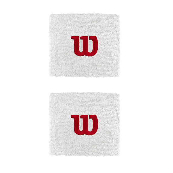 Wilson - Wristbands W White - 2 Pack