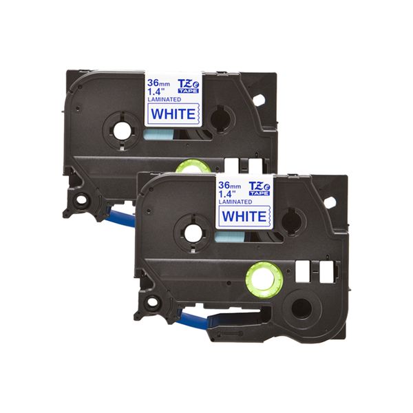 Compatible Brother TZE 263 Labelling Tape 36mm Blue on White 8m - 4 Pack