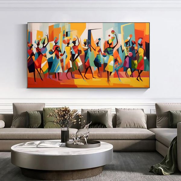 Canvas Wall Decor - Vibrant Township Rhythm - 0377