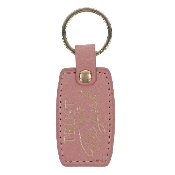 Keychain - Trust in the Lord, Pink, Faux Leather