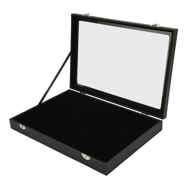 Black PU Pin Case - 35x24x5cm Military Medal Box