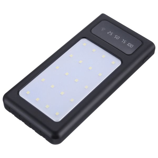 Solar Powered Self-Charging Powerbank - Black