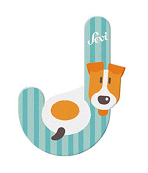 Sevi Wooden Letter J Jack Russel 10cm