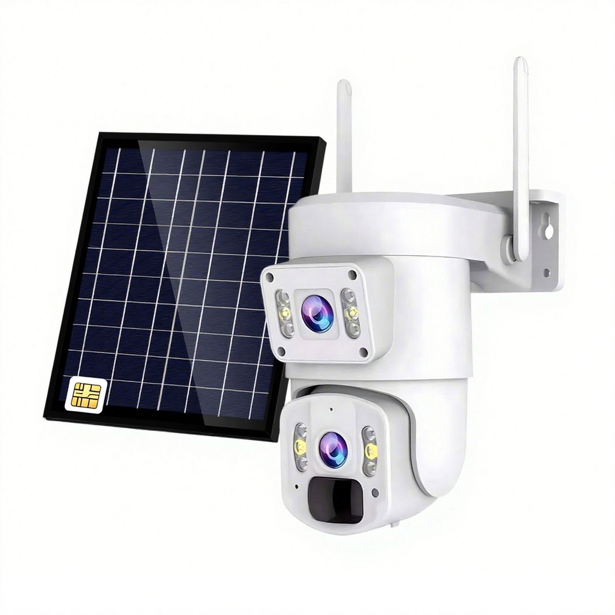 Dual-lens 4G solar security camera